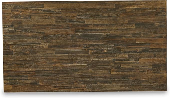 East West Furniture V677AB624-9 9 Piece Dining Set Includes a Rectangle Dining Room Table with V-Legs and 8 Black Color Linen Fabric Upholstered Parson Chairs, 40x72 Inch, Multi-Color