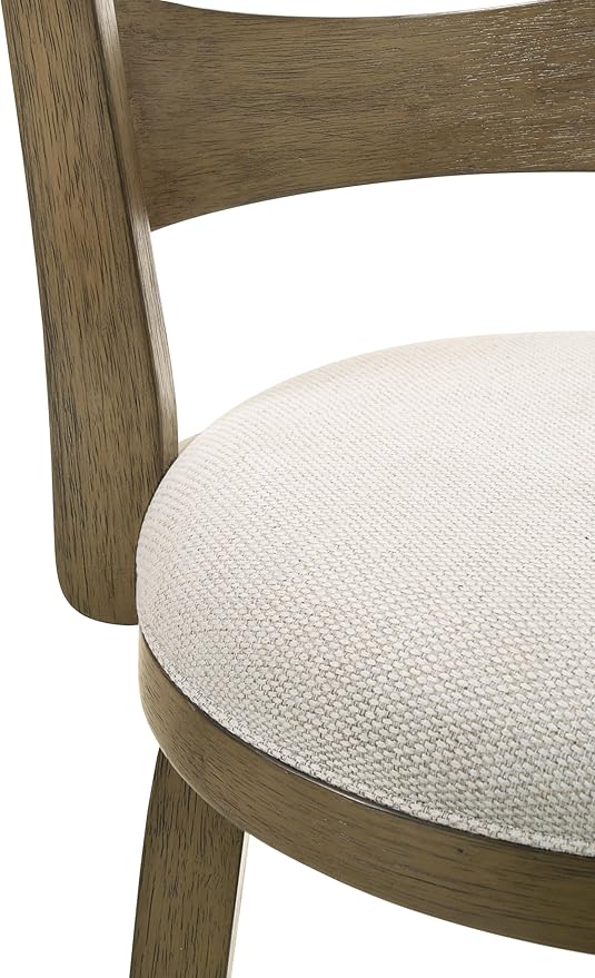 Armen Living Blair 26 in. Putty Brown Counter Height Rubberwood Swivel Barstool with Cream Fabric Seat