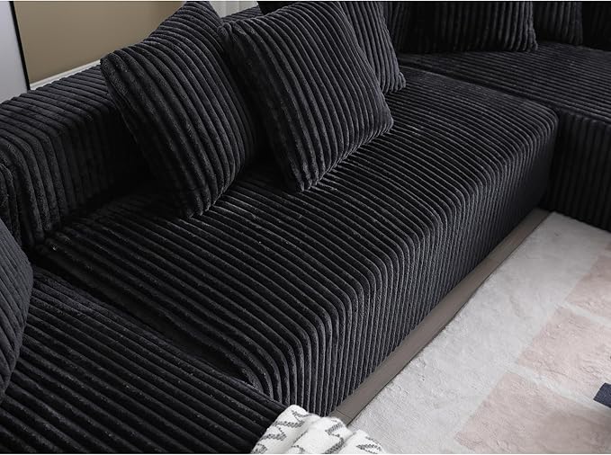 Free Combination Cloud Boneless Modular Sectional Sofa with Chaise Lounge,Modern Minimalist Upholstered Couches, Oversized U Shaped Lounge Sofa Couch w/ 8 Pillows