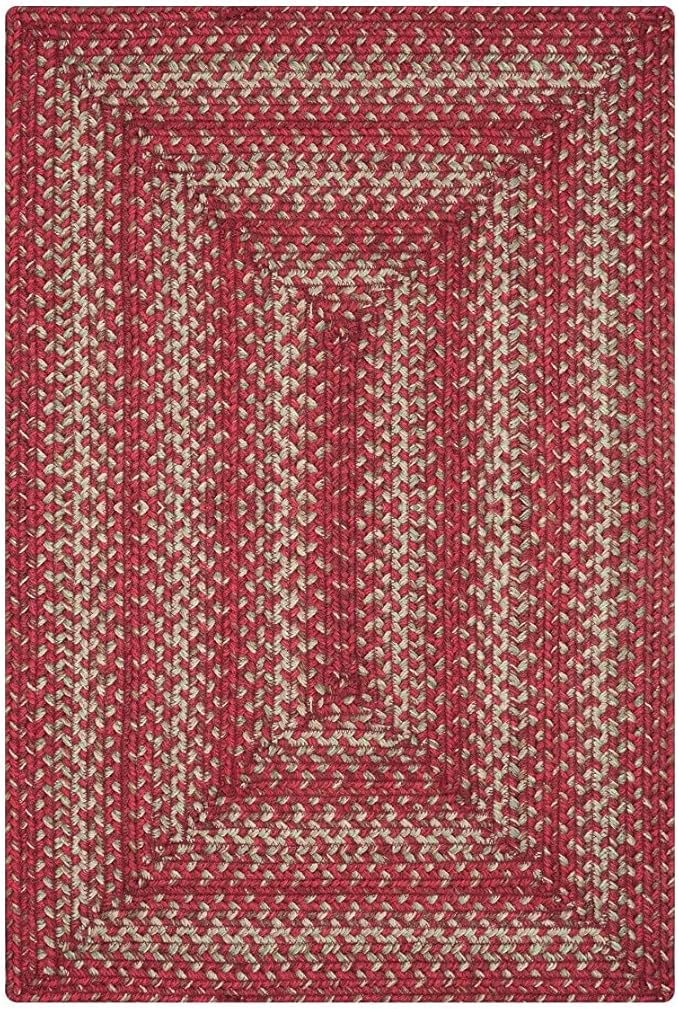 Homespice 20x30” Red Rect. Braided Rug. Apple Pie Red Jute Rug. Uses- Entryway, Kitchen Rugs, Bathroom Rugs. Reversible, Rustic, Country, Primitive, Farmhouse Decor Rug