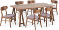 Christopher Knight Home Anthony Mid-Century Modern 7 Piece Dining Set, Dark Gray and Walnut