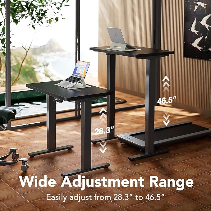 HUANUO 71 x 30 inch Electric Standing Desk Adjustable Height, 4 Memory Height Settings, Sit Stand Up Desk for Home Office & Computer Workstation, Black