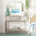 Safavieh Home Collection Tate Greige 2-Drawer Bottom Shelf Console Table