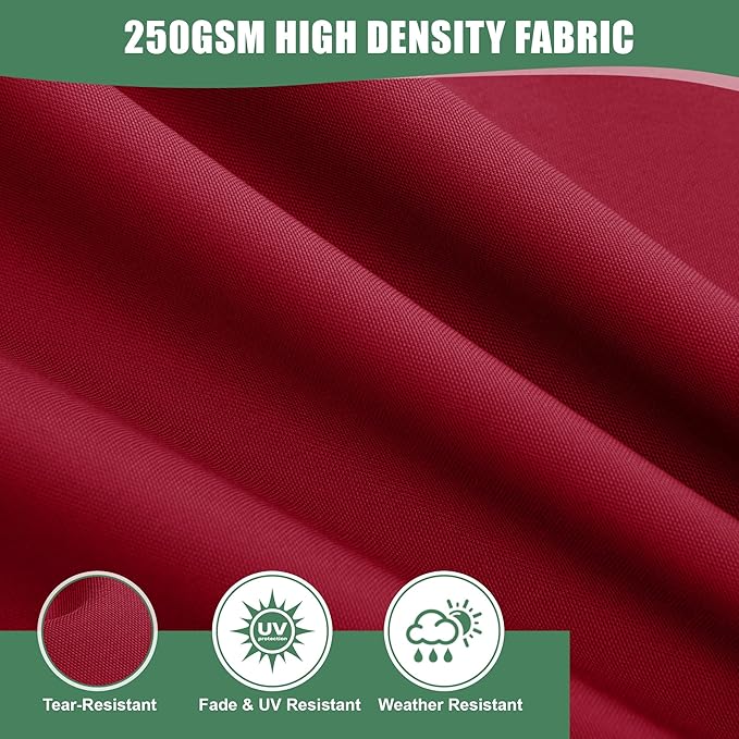 Chaise Lounge Cushions Outdoor - Waterproof and Fade Resistant Sun Lounger Replacement Cushions - Patio Lounger Pads with Removable Cover for Pool, Deck, Lawn, 72 x 21 x 3 Inch, Red