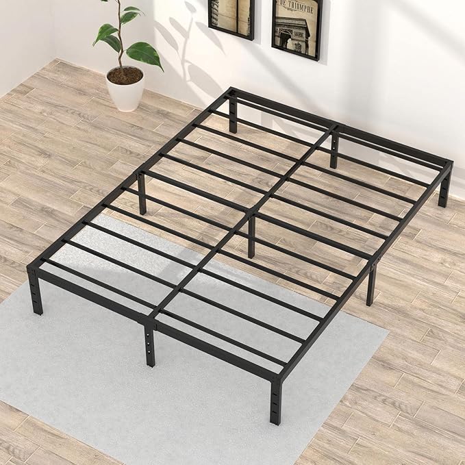 California King Metal Bed Frame, 14 Inch Heavy Duty Storage Platform Bed Frame with 2500lbs Steel Slats Support, Easy Assembly, Black