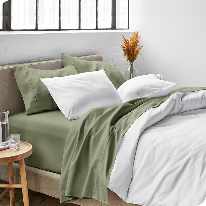 Bare Home California King Sheet Set - 1800 Ultra-Soft Microfiber Cal King Bed Sheets - Double Brushed - Deep Pockets - Easy Fit - 4 Piece Set - Bed Sheets (California King, Sage)