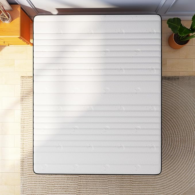 Queen Mattress, 12 Inch Queen Size Mattress Bed in a Box, Memory Foam & Pocket Springs, Medium Feel, Cool Sleep & Pressure Relief, 120-Night Trial