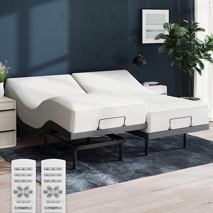 Nectar Ultra Twin XL Adjustable Base & 15” Mattress - Head & Foot Incline - Medium Firm Memory Foam - Cooling Upgrade - 3 Massage Settings - 365-Night Mattress Trial