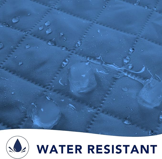 PureFit Reversible Sofa Couch Cover Water Resistant Couch Covers for 3 Cushion, Washable Furniture Cover with Non-Slip Foam and Adjustable Strap for Dogs, Pets (Sofa, Blue/Ivory)