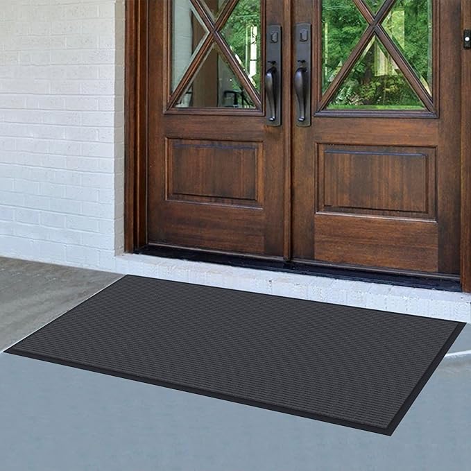Amyracel Front Door Mat Indoor Outdoor Entrance, 24'' x 72'' All-Season Waterproof Heavy Duty Doormat for Outside Entry, Stain and Fade Resistant, Low Profile, Easy Clean Patio Entryway Mat