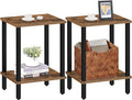 TUTOTAK End Table, Set of 2, Side Table, Nightstand, 2-Tier Storage Shelf, Sofa Table for Small Space, Living Room, Bed Room TB01BB035