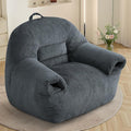 DAICO Bean Bag Chairs for Adults, Giant Bean Bag Chair Comfy Bean Bag Sofa with Handle Corduroy Single Lazy Floor Sofas Accent Chair with Foam for Bedroom Living Room Reading Gaming Grey