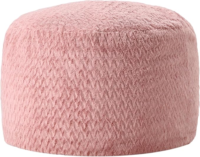 Hobestluk Bean Bag Chair Convertible Beanbag Chairs for Adults, 3 in 1 Bean Bags with Plush Chevron Cover, Adult Bean Bag Chair for Living Room, Bedroom (Pink, Twin)