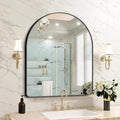 FORBATH Arched Bathroom Mirror 30x36 Inch, Bathroom Mirror Wall Mounted Modern Black Aluminum Frame Decor Dresser Mirror for Bedroom Living Room Entryway, Hanging or Leaning Against Wall