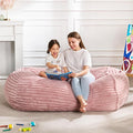 Hobestluk 4FT Bean Bag Chairs Adult Bean Bag with Portable Handle Comfy Large Bean Bag Chair with Removable Cover for Living Room Bedroom or Reading Nook (Stripe Pink, 4FT)
