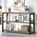 EXCEFUR Modern Sofa Table Behind Couch, Console Table with 3 Tier Shelves, Foyer Tables for Living Room Entryway Hallway, Rustic Oak