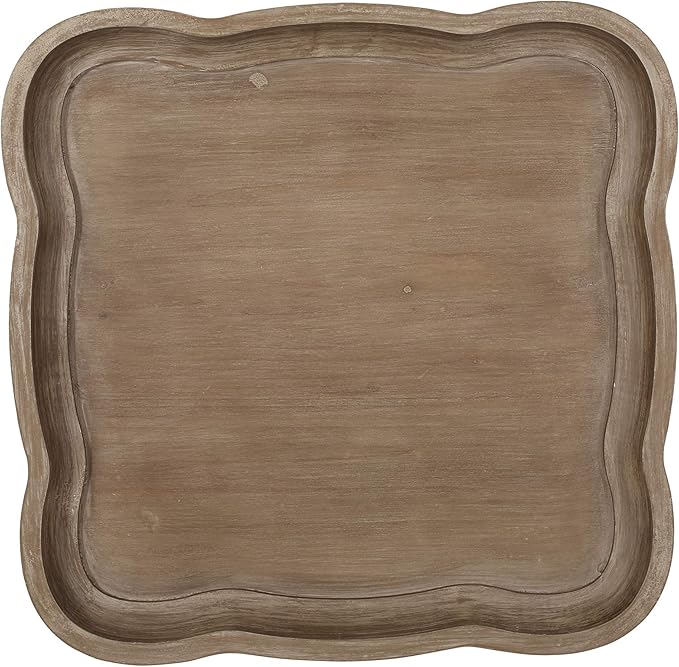 Christopher Knight Home Eudora French Country Accent Table with Square Top, Natural + Distressed White