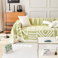 HANDONTIME Green Sofa Covers Chenille Couch Covers Universal Sofa Cover Boho Cover for Sofa 3 Seats Dogs Couch Furniture Protector Couch Cushion Covers Sectional Couch Covers for L Shaped 71" X134"