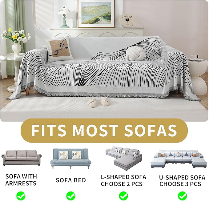 Non Slip Sofa Covers Couch Covers for 3 Cushion Couch Sofa Pet Friendly Washable Couch Covers for Sofa, Soft Thick Sectional Couch Covers L Shape Furniture Protector for Kids, Dogs 71" X134"
