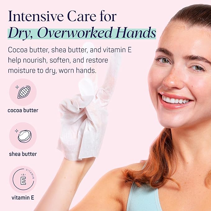 SpaLife Moisturizing Hand Gloves & Foot Mask Socks | Korean Skincare Set for Dry Cracked Hands & Dry Cracked Feet Callus Remover Alternative | Self Care Gifts for Women | 4 Hand, 4 Foot