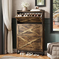 Maupvit Shoe Storage Cabinet with 3 Flip Drawers, Freestanding Organizer with Metal Legs for Entryway, Narrow Shoe Rack Cabinet, Rustic Brown