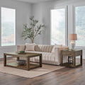 Liberty Furniture Broadmore Living Room 3 Piece Set - Rectangular Cocktail Table, 2 End Tables - Cobblestone Brown