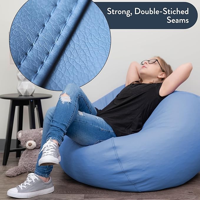 Children's Factory 35" Kids Bean Bag Chairs, Flexible Seating Classroom Furniture, Beanbag Ideal for Boy/Girl Toddler Daycare or Playroom, Sky Blue