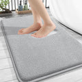 OLANLY Thick Memory Foam Bath Mat Rug 30x20, Extra Soft Absorbent Bathroom Rug, Quick Dry Bath Mats, Non-Slip, Machine Washable Carpet for Bathroom, Tub and Shower, Home Decor Accessories, Light Grey