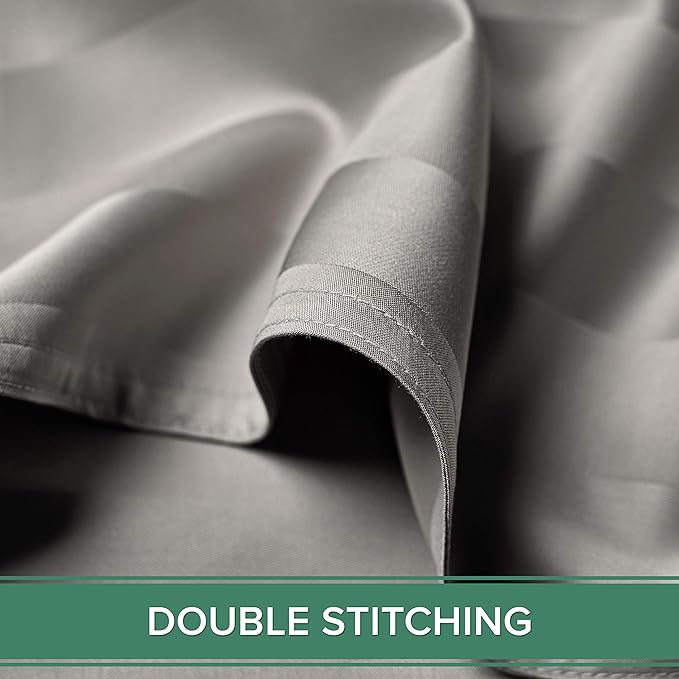 Full Sheets by Pure Bamboo, Genuine 100% Organic Viscose Derived from Bamboo Bed Sheet Set, Luxuriously Soft & Cooling, Double Stitching, Lifetime Quality Promise (Full, Jacquard Silver)