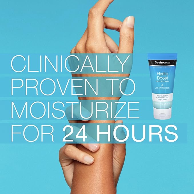 Neutrogena Hydro Boost Hydrating Hand Gel Cream with Hyaluronic Acid for Instantly Quenched, Soft & Supple Hands, Lightweight, Non-Greasy & Quick Absorbing Hand Lotion, Travel Size, 3 Oz