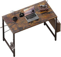 Pamray 32 Inch Computer Desk for Small Spaces with Storage Bag, Home Office Work Desk with Headphone Hook, Small Office Desk Study Writing Table