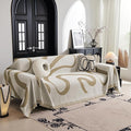MYSKY HOME Boho Couch Cover Super Soft Couch Covers for 2-3 Cushion Couch Sofa, Modern Khaki Jacquard Sofa Slipcover Loveseat Futon Cover, Couch Covers for Sectional Sofa, 71" x 134", Khaki Curve