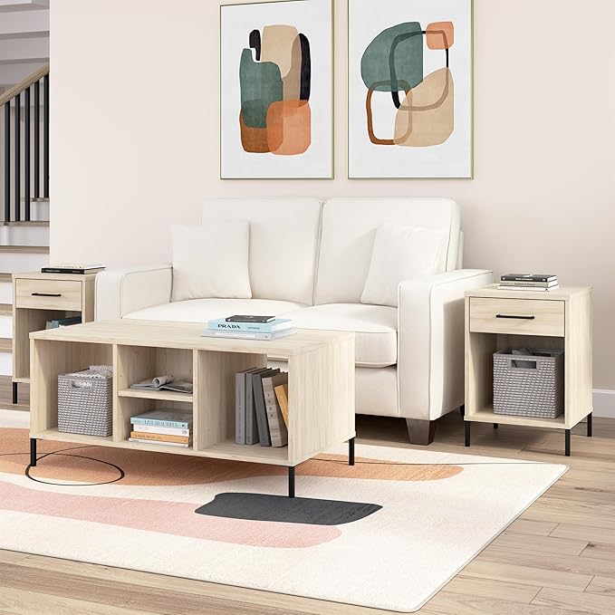 Bush Furniture Essence Coffee Table with Shelf | Shelves, Storage, Multifunctional Organization for Living Room, Bedroom, or Entryway