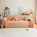 STACYPIK Boho Large Sofa Cover for Pets, Orange Geometric Couch Cover for 2 Cushion Sofa, Washable Dogs Protector for Living Room Anti-Slip Sectional Covers for Loveseat Tassel Throw Blanket-71X118IN