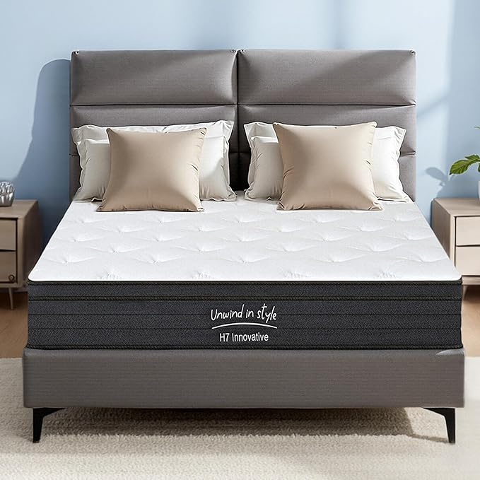 Twin Size Mattress, 12 Inch 5-Zone Pocket Spring Hybrid Mattress with Gel Memory Foam for Pressure Relief & Peaceful Sleep, Medium Firm, Mattress in a Box