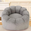 HABUTWAY Giant Bean Bag Chair for Adults/Kids/Teens, Pumpkin Bean Bag Couch Comfy Reading Chair for Bedroom, Corduroy Lazy Sofa Loughe Chair with Wider Seat Depth & Non-Slip Bottom(Grey)