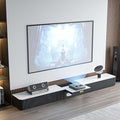 POVISON Fully-Assembled Modern TV Stand for Projector, Sintered Stone Entertainment Center with Storage for Living Room, TV Cabinet with Drawers for 120+ inch TV, Media Console for Living Room