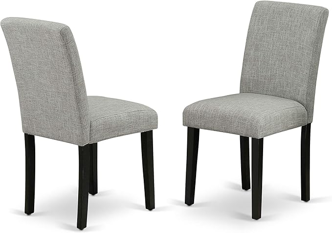 East West Furniture X696AB106-6 6 Piece Dining Room Set Contains a Rectangle Dining Table with X-Legs and 4 Shitake Linen Fabric Parson Chairs with a Bench, 36x60 Inch, Multi-Color