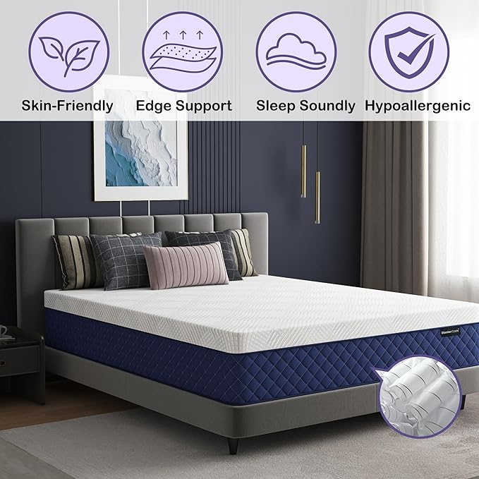 Full Mattresses, 14 Inch Hybrid Full Mattress in a Box, Memory Foam and Individual Pocket Spring Breathable Comfort for Sleep Supportive and Pressure Relief, CertiPUR-US, 54"*75"*14"