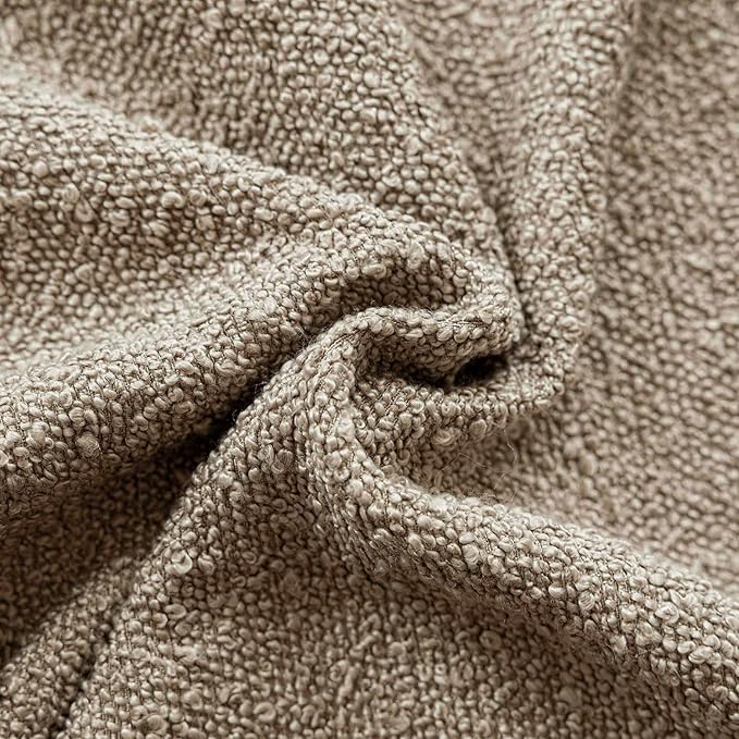 Foindtower Pack of 2 Textured Boucle Throw Pillow Covers Accent Solid Pillow Cases Cozy Soft Decorative Couch Cushion Case for Chair Sofa Bedroom Living Room Home Decor 18x18 Inch Light Khaki Tan