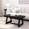 Plank+Beam Classic Rectangular Coffee Table, 40 Inch Farmhouse Coffee Table, Mini Center Tables for Small Spaces, Small Living Space Tea Table, Black Wirebrush