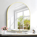 FORBATH Arched Bathroom Mirror 30x36 Inch, Arch Wall Mirror with Gold Aluminum Frame, Arched Mirror for Dresser, Fireplace,Entryway,Home Decor,Hanging or Leaning Against Wall