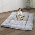 Japanese Floor Mattress,4" Thicken Japanese Floor Sleeping Pad Foldable,Futon Mattress Suitable for Camping and Guest Room (Grey, Twin (80" x 36"))