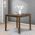 Dining Table for 4, Wooden Square Kitchen Table with Natural Woodgrain Finish, 34.5" MDF Modern Dining Table with Solid Wood Tapered Legs and Rounded Corners, Easy Assembly, Walnut
