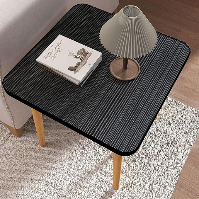 Simple End Table,Modern Side Table with 4 Solid Wood Sturdy Legs for Living Room,Nightstand Bedside Table for Bedroom Balcony (Black)