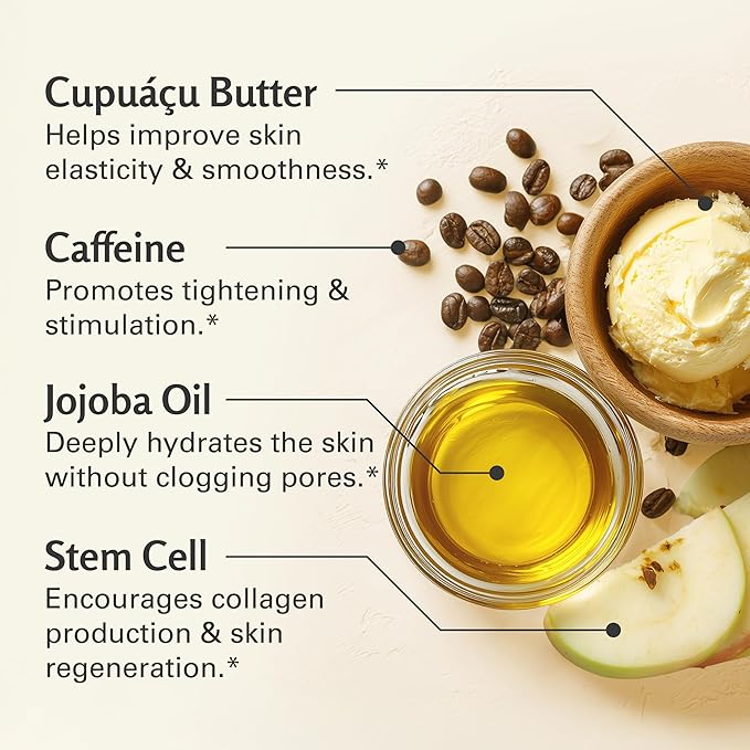 Firming & Moisturizing Brazilian Body Scrub for Body, Hands & Feet, Gentle Body Exfoliator with Cupuacu Butter, Jojoba Oil & Collagen, 16 oz (453 g) by M3