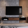 47'' Floating TV Stand,Wall Mounted TV Console,Floating TV Cabinet,Under TV Shelf for Bedroom Living Room(Walnut)