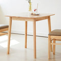 Livinia Aslan 29.5" Malaysian Oak Square Wooden Dining Table/Small Solid Wood Kitchen Desk (Natural Oak)