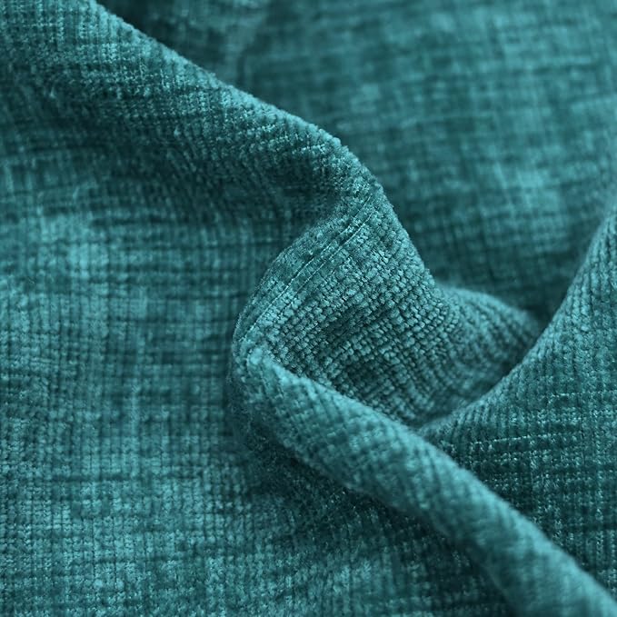 CaliTime Throw Pillow Covers Decorative 12 X 12 Inches Pack of 2 Cozy Chenille Cushion Cases for Couch Sofa Bed Living Room Home Teal