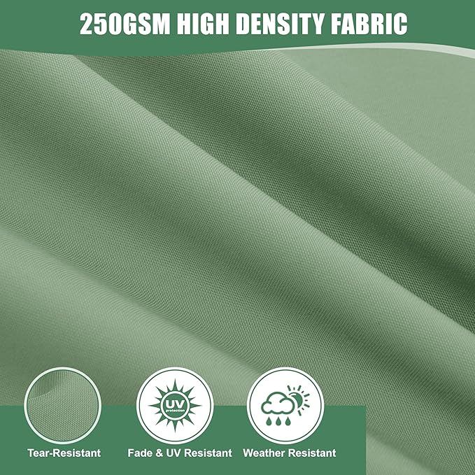 Chaise Lounge Cushions Outdoor - Waterproof and Fade Resistant Sun Lounger Replacement Cushions - Patio Lounger Pads with Removable Cover for Pool, Deck, Lawn, 72 x 21 x 3 Inch, Sage Green